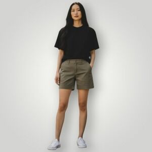 LOFT The Riviera Shorts Olive Green 8" Inseam Womens 2 Chino Stretch Bermuda New